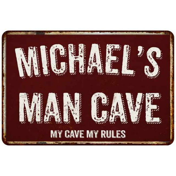 MICHAEL'S Man Cave Red Grunge Personalized Sign Metal Wall Decor 208120003419